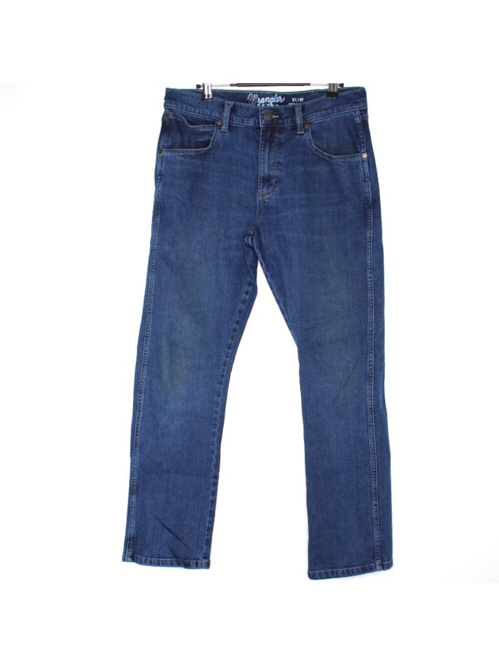Wrangler Retro Mens 33 x 31 Slim Straight Cowboy Blue Jeans H1051